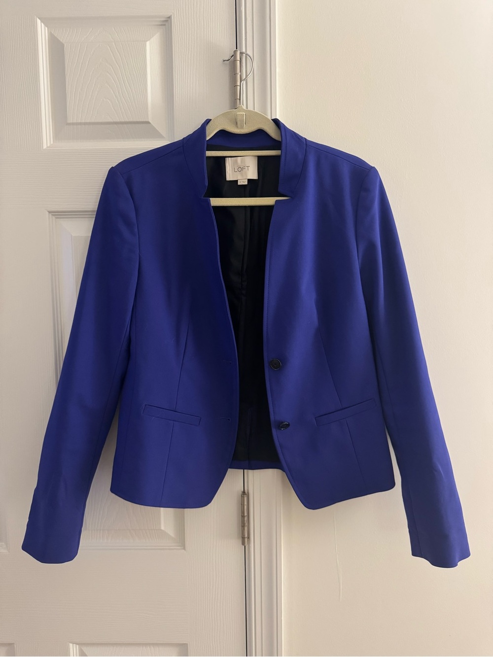 LOFT Women's Cobalt Collarless Blazer